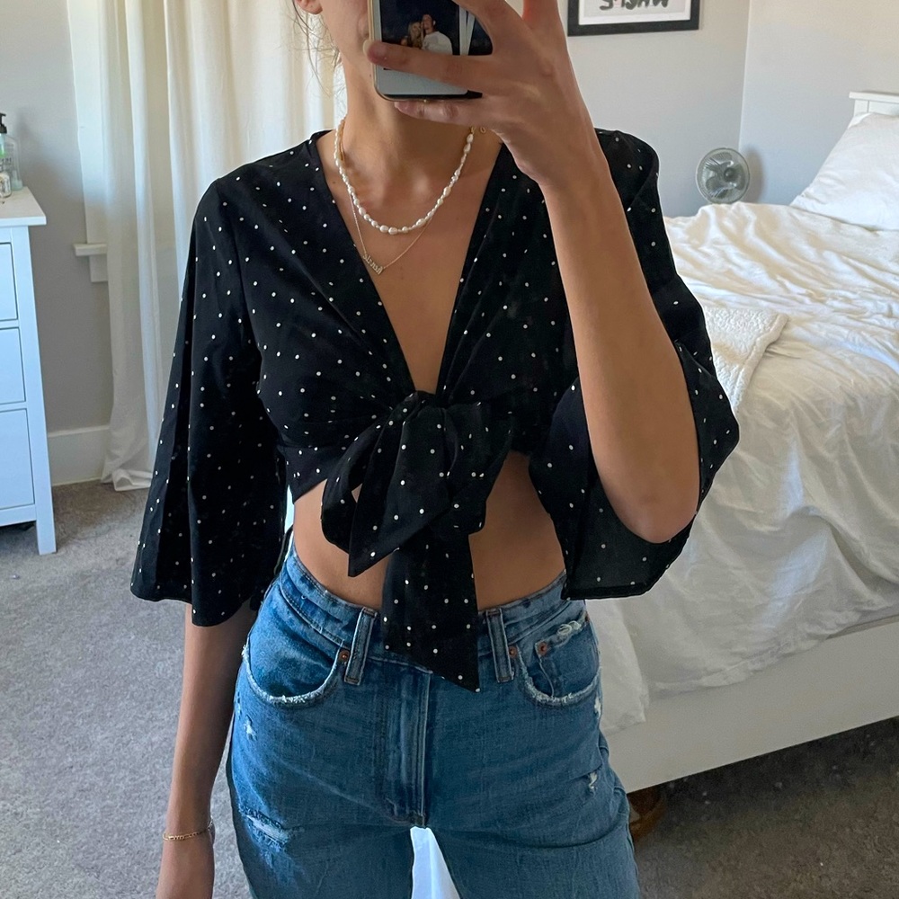 Princess Polly polkadot tie top